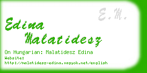 edina malatidesz business card